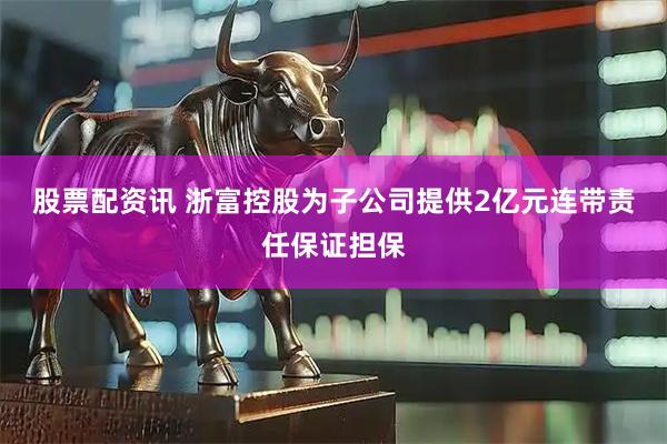 股票配资讯 浙富控股为子公司提供2亿元连带责任保证担保